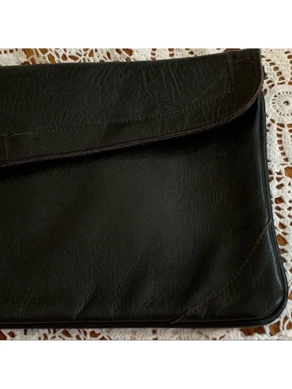 VINTAGE Genuine Leather envelope style clutch evening casual minimalist